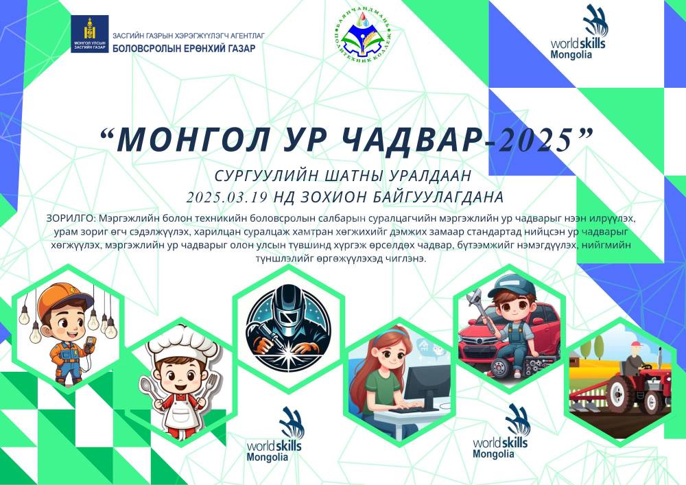 Монгол ур чадвар 2025 сургуулийн шатны уралдаан  зохион байгуулагдана